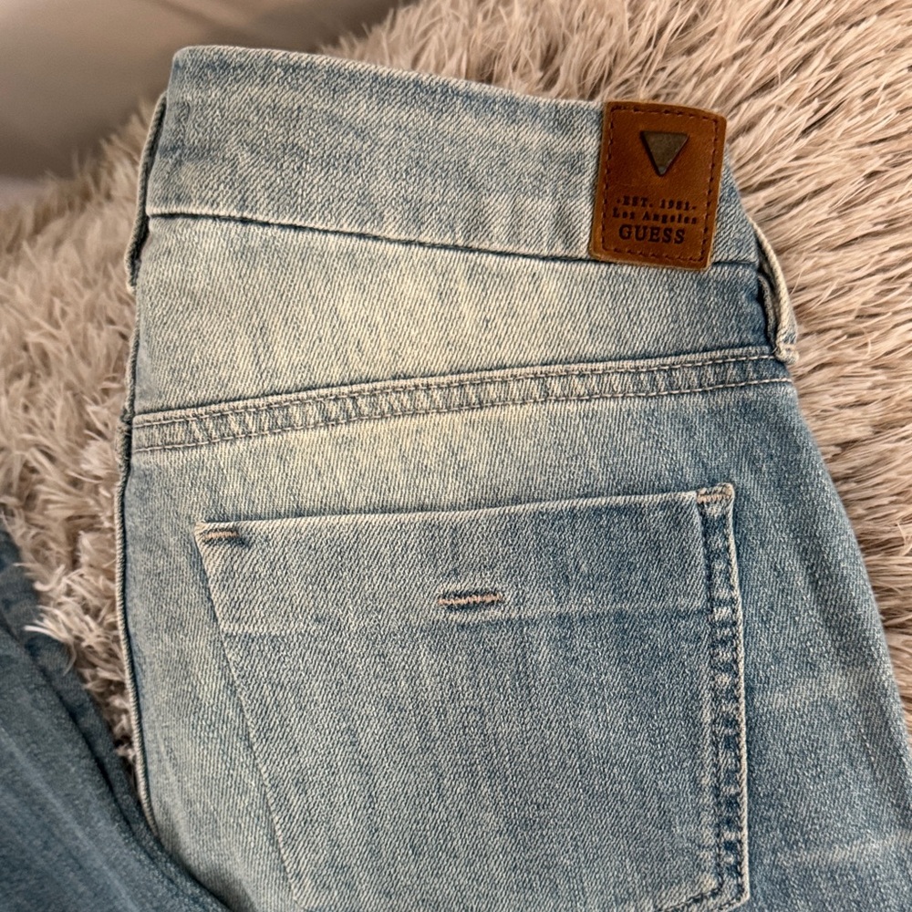 GUESS Women's Denim Jeans with Leather Patch